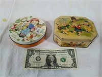 2 vintage candy tins The Three Little Pigs and