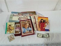 American Girl books, small doll and stationary