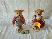 Pair of Steiff bears with stands