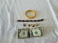 Rings, pin ,vase,and bracelet all marked 10K or