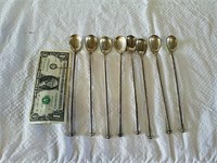 8 iced tea spoons all marked Sterling