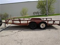 16 x 7 tandem axle handmade trailer. SEE NOTE