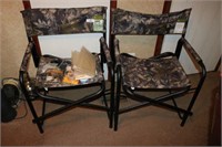 2 Camo Director Style Chairs and Miscellaneous