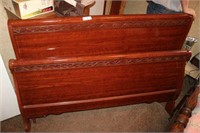 Cherry Sleigh Bed w/ Mattress and Springs