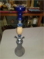 Purple/Blue Ceramic and Glass Hookah