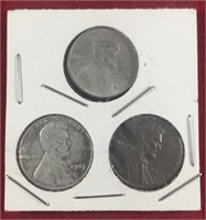 (3) 1943 Steel War Pennies