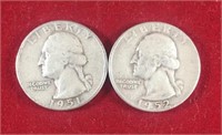 (2) Washington Quarters (90% Silver)