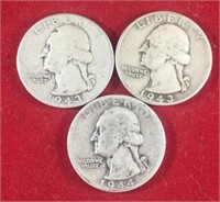 (3) Washington Quarters (90% Silver)
