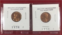 (2) Mixed Dates Old Wheat Cents BU