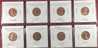 (8) Mixed Dates Old Lincoln Cents BU