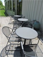 Three Outdoor Tables, Six Chairs