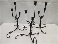 Three Iron Candle Holders