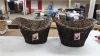 2 decorative laundry baskets