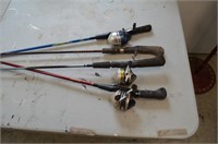 4pcs 303 reels and rods