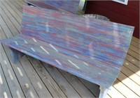 Primative painted pew style bench