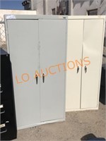 2pc Metal Cabinet Lockers with Shelves
