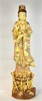 Tall Chinese Bone Guanyin Statue