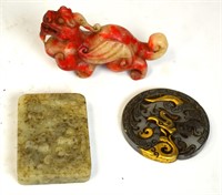 Three Jade & Soapstone Pieces