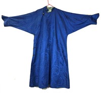 Chinese Man Blue Silk Robe