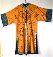 Chinese Orange Embroidered Robe
