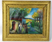 Framed Jewish Oil Painting on Canvas Signed