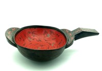 Chinese Antique Lacquered Bowl w Handle