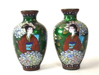 Pr Japanese Cloisonne Vases