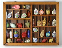 36 Pcs of Chinese Snuff Bottles in Display Case