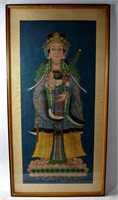 Large Chinese Framed Painting of Buddha