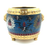 Chinese Cloisonne Gilt Bronze Tripod Bowl