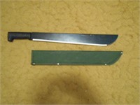 Machete With Green Canvas Sheath