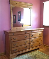 Progressive Furniture Double Dresser with Mirror