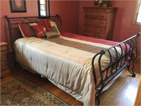 Cast Iron Queen Size Sleigh Bed Frame