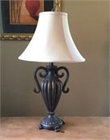 Bronze Urn Lamp with Gold Shade