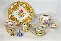 Group of 10 Porcelain Pcs Meissen Dressden