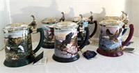 6 Franklin Mint Ted Blaylok Collector Tankards