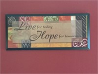 Live for Today Wall Plaque