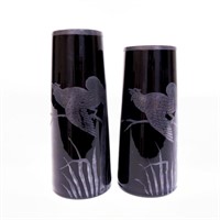 Asian Glass Vases, Pair