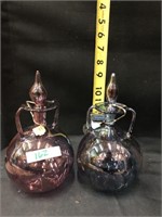Lot 2 Mouthblown and Hand Painted Decanter