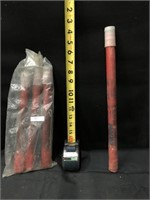Lot of 3 small road flares and 1 larger flare