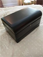 Men's Black Leather Keepsake Box