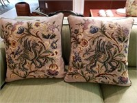 Pair of Needlepoint Accent Pillows