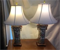 Pair of Rose Medallion Lamps