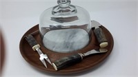 Cheese Dome and Horn Handle Serving Set