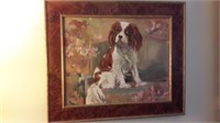 English Antique Oil on Canvas of Spaniel