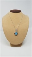 Judith Ripka Necklace w/ Turquoise & Sapphire