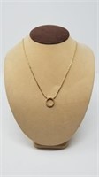 14kt Gold Necklace with 20 Diamond Circle Pendant