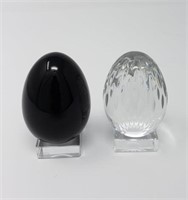 Baccarat Crystal Eggs and Stands