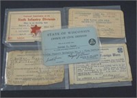 5 Military Related Membership Cards 1920 -