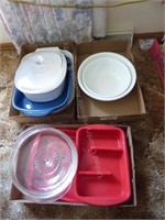 2 boxes kitchenware (some Corelle & other)